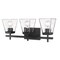 Z-Lite Lauren Vanity, 3-Light, 22 In.W x 6.5 In.L x 8.5 In.H, Matte Black/Clear 819-3V-MB - alternate 1